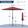 9FT Outdoor Patio Umbrella, Market/Table Umbrella with Push Button Tilt and Crank - 4 of 4