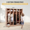5-Section Classroom Coat Locker with Anti-tip Kit, 10 Cubbies Daycare Cubbies with 4 Casters, 5 Hooks and 2 Storage Boxes - 3 of 4