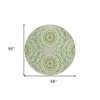 Olive Green And Ivory Floral Medallion Washable Indoor Outdoor Area Rug - 3 of 4