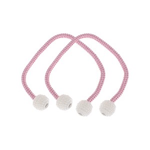 Unique Bargains Magnetic Buckle Large Faux Pearl Curtain Strap Polyester Rare Earth Magnet 2 Pcs - 1 of 4