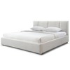 Omax Decor,Venice Upholstered Platform King Bed in Cream Beige Boucle Fabric - 2 of 4