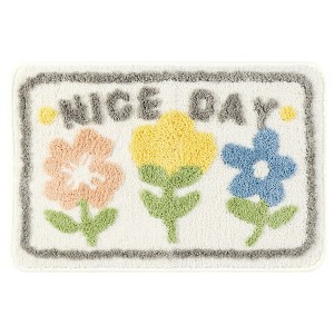 Unique Bargains Bathroom Soft Non-Slip Absorbent Machine Washable Fluffy Microfiber Floor Mat 1 Pc - 1 of 4