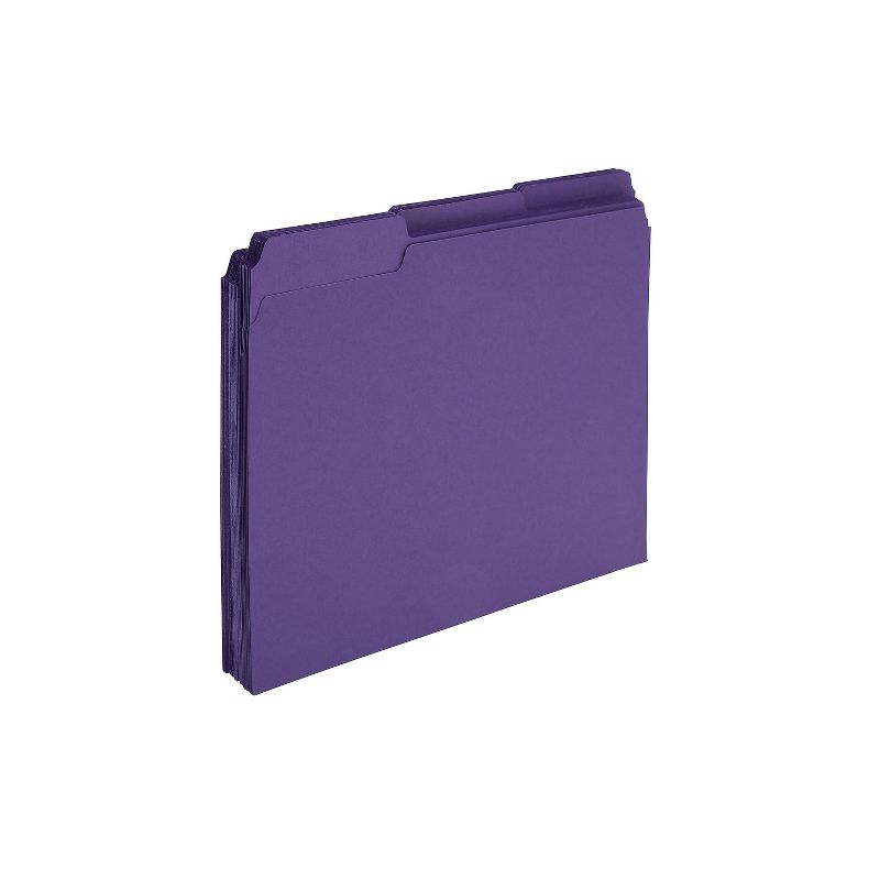 MyOfficeInnovations Colored Top-Tab File Folders 3 Tab Purple Letter Size 24/Pack MYO659790, 3 of 9