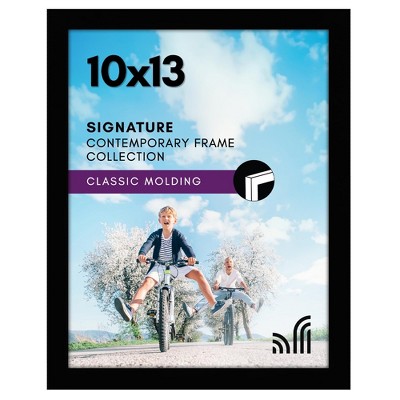 Americanflat 10x13 Picture Frame in Black - Composite Wood with Shatter Resistant Glass - Horizontal and Vertical Formats for Wall