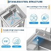 Coucheta Freestanding Commercial Utility Sink, Stainless Steel w/ Faucet, Adjustable Legs, Shelf, Hooks, Backsplash, Hot & Cold Water - 3 of 4