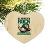 Slippery Rock Secondary Logo Heart Love Wood Christmas Tree Holiday Ornament - 2 of 3