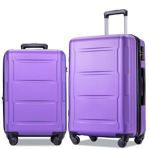 2-Piece Set (20", 24"), 2 Piece Luggage Set, Luggage Suitcase Sets with TSA Lock for Men Women Travel Business， Purple - 1 of 4