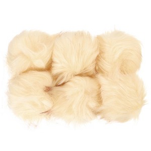 Unique Bargains Fluffy Elastic Faux Fur Pom Poms for Hats Scarves Gloves 6 Pcs - 1 of 4
