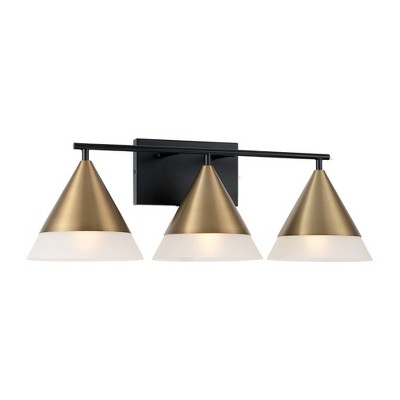 Capital Lighting Avant 3 - Light Vanity in  Aged Brass, Black