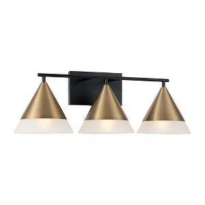 Capital Lighting Avant 3 - Light Vanity in  Aged Brass, Black - 1 of 4