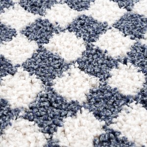 Hauteloom Kieu Blue & White Checkered Area Rug - 1 of 4