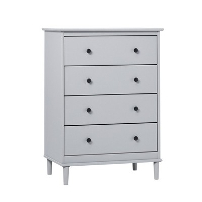 NicBex 4 Drawers Dresser for Bedroom,Chest of Drawers with Round Knobs Design,Modren Freestanding Dresser,Storage Dressers for Bedroom,Gray