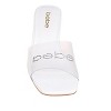 bebe Women's Clear Heeled Sandals - Dress Mules with Lucite Heel and Logo Rivets - 4 of 4