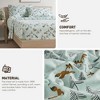 3 Pcs Novelty Printed 100% Cotton Sheet Set, Breathable & Extra Soft Deep Pocket Fitted Sheets for All Seasons, Heavyweight Bedding with Pillow Cases - 3 of 4