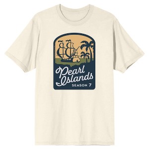 Survivor Pearl Islands Adult Natural Crew Neck Short Sleeve T-shirt - 1 of 4