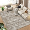 Vintage Rug Floral Area Rugs Thin Boho Geometric Print Distressed Rugs for Kitchen Low Pile Washable - 3 of 4