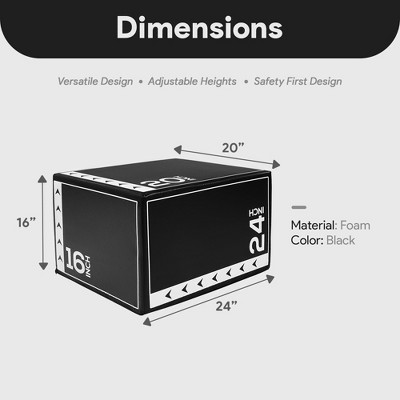 Black and White 10 Pound Foam Plyometric Exercise Box
