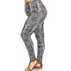 Women's Plus Size Printed Leggings - One Size Fits Most Plus - White Mark - 2 of 3