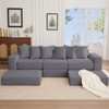 TiramisuBest 10 in 1 Convertible Sectional Sofa L Shape Corduroy Floor Sleeper Side Pocket 6 Pillows Modular DIY Small Space - 4 of 4