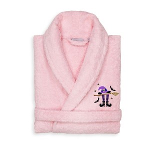 Linum Home Textiles 100% Turkish Cotton Unisex Terry Embroidered Bath Robe - Hat-Broom-Legs - 1 of 3