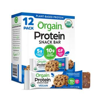 Orgain Organic Vegan Protein Bar - Chocolate Chip Cookie Dough - 12ct