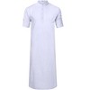 Men's Kaftan Robe Long Sleeve Thobe Button Down Henley Casual Side Split Gown Shirt - 4 of 4