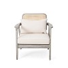 Sapphtopaz Patio Dining Chairs Wood Patio Chairs with Waterproof Thick Cushion, Unique Back Design for Garden, Patio, Lawn - 3 of 4