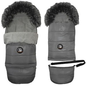 Cover Baby 0-3 Years Organic Premium Gray Wool Adjustable Footmuff in Pastel Dark Gray - 1 of 4
