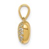 Black Bow Jewelry 14k Yellow Gold Polished Pave Cubic Zirconia Heart Pendant, 9mm - 2 of 4