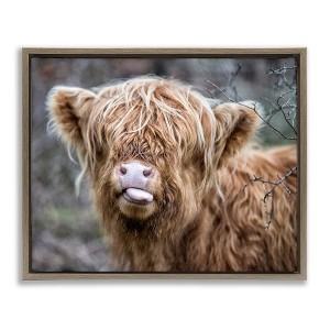 Stupell Industries Baby Cattle Licking Lips, 21" x 17" - 1 of 4