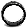Slickblue Women's Black Wide Band Ring, Double Row Clear CZ Stones, Polished Stainless Steel, Sizes 5–10 - 3 of 4