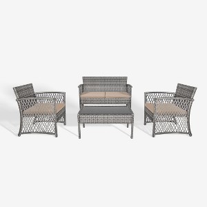 WestinTrends  4-Piece Outdoor Patio Conversation Set - 1 of 4