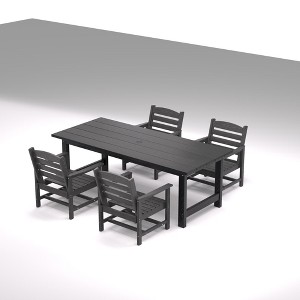 Decksplore 5 Piece HDPE Patio Outdoor Furniture Set with Umbrella Hole - 1 of 4