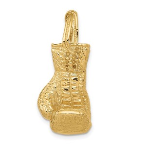 Black Bow Jewelry 14k Yellow Gold Large 3D Boxing Glove Pendant - 1 of 4