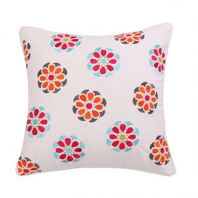 Mirage Orange Peacock Round Decorative Pillow - Levtex Home