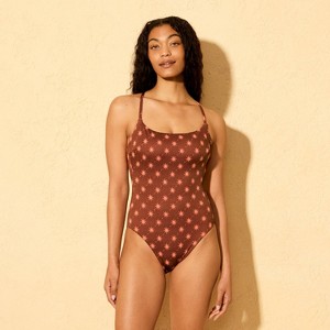 Women's Solar Jacquard Cheeky Coverage Scoop Neck One Piece