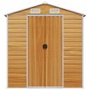 vidaXL Garden Shed - Galvanized Steel, Light Brown, 75.2"x84.6"x78" - Outdoor Storage with Ample Space and Ventilation - 4 of 4