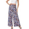 Coolmee Womens Pants Elastic Waist Lightweight Palazzo Pants Casual Lounge Wide Leg Pants - 3 of 4