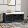 NicBex Modern 43.7" Storage Bench with 3 Rattan Baskets for Entryway and Living Room - 3 of 4