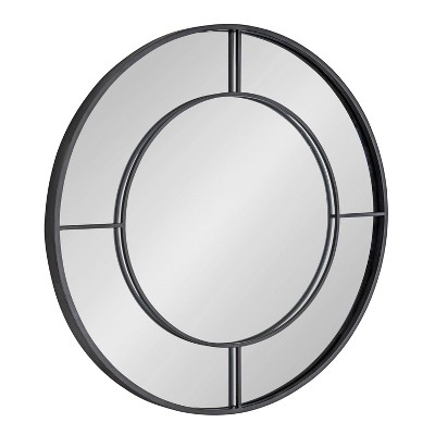 30" Kaveena Round Wall Mirror Black - Kate & Laurel All Things Decor