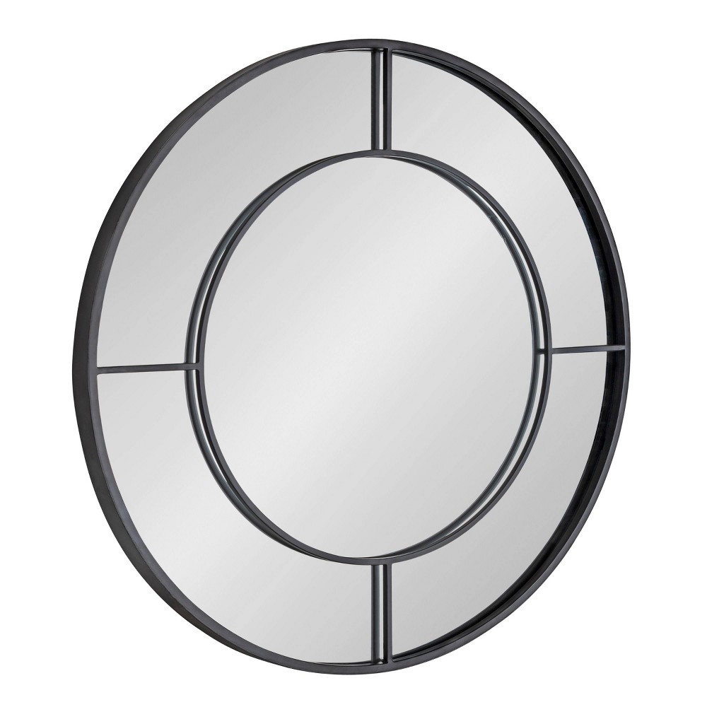 Photos - Wall Mirror 30" Kaveena Round  Black - Kate & Laurel All Things Decor