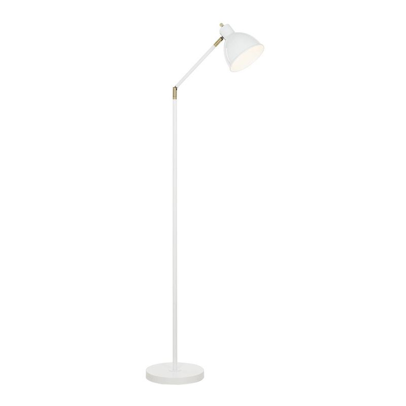 54.5&#34; Mid-Century and Antique Brass Adjustable Metal Floor Lamp White - Cresswell Lighting, 6 of 7