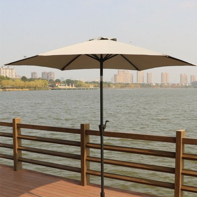Sapphtopaz Patio Umbrella Market Umbrella with 42 Pound Square Umbrella Base, Push Button Tilt and Crank for Garden, Backyard, Pool