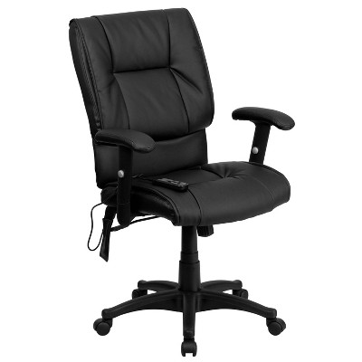 Massaging Executive Swivel Office Chair Black Leather - Flash Furniture