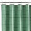 LunaLulinlk 72”L x 72”W Green Plaid Textured Polyester Cotton Blend Shower Curtain - 2 of 4