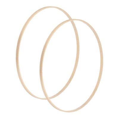 Unique Bargains Wooden Bamboo Floral DIY Craft Wreath Rings 12 Inch 2 Pcs