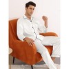 TATT 21 Men's Long Sleeves Solid Color Button Down Satin Pajama Set 2 Pieces - 2 of 4