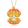 Ross-Simons Multicolored Enamel Pumpkin Ghost Pendant Necklace With Tsavorites and Chrome Diopsides in 18kt Gold Over Sterling Size 18 - 4 of 4