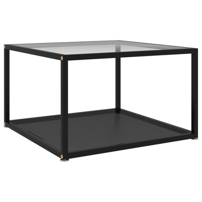 vidaXL Coffee Table Transparent and Black
