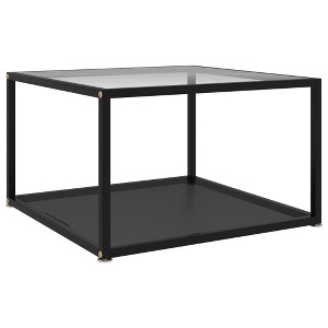 vidaXL Coffee Table Transparent and Black - 1 of 1